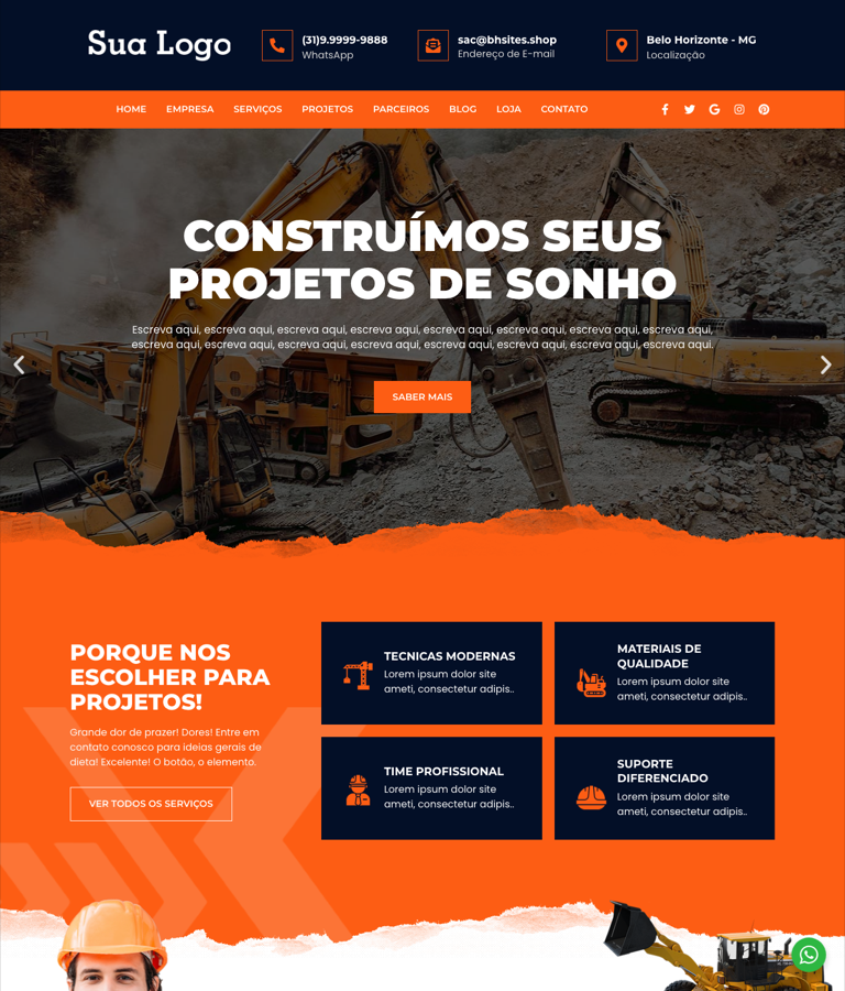 Modelo 001 - Construção pesada e engenharia